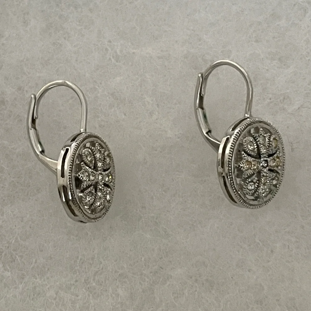 Elegant Silver Earrings with Rhinestone Accents